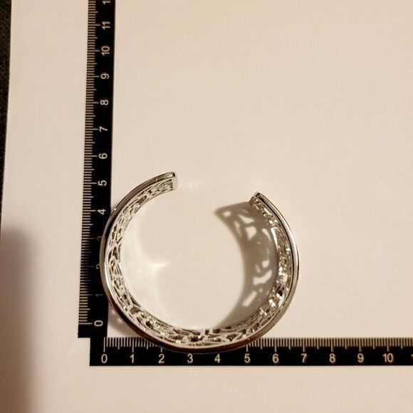 Brand New Top Fashion Sterling Silver Rose Pattern Bracelet - Picture 5 of 5